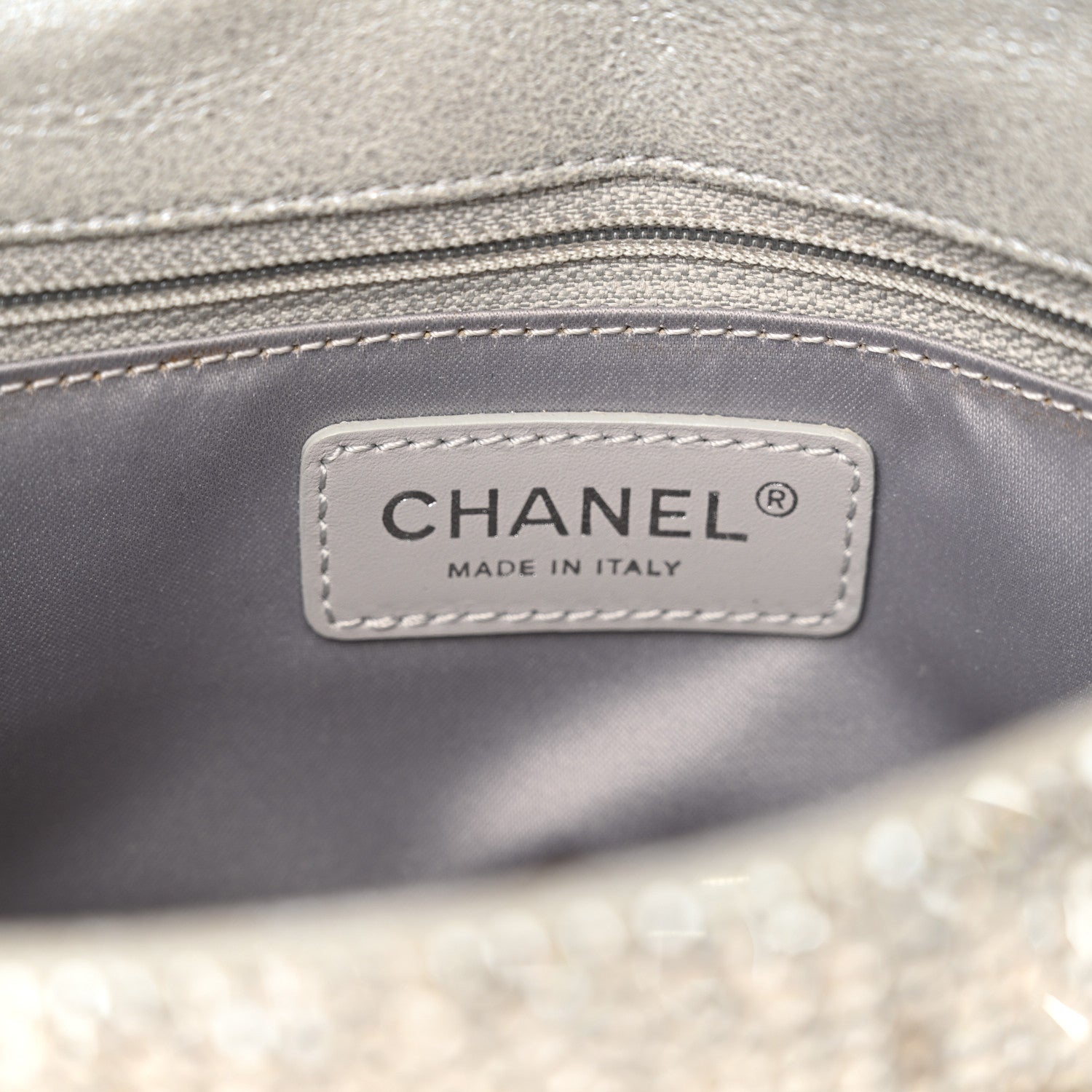Chanel Suede Calfskin Crystal Mini Flap Grey 6 of 10