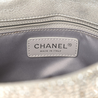 Chanel Suede Calfskin Crystal Mini Flap Grey 6 of 10