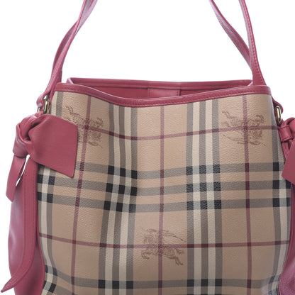 Burberry Haymarket Check Bow Canterbury Tote Pink 12 of 12
