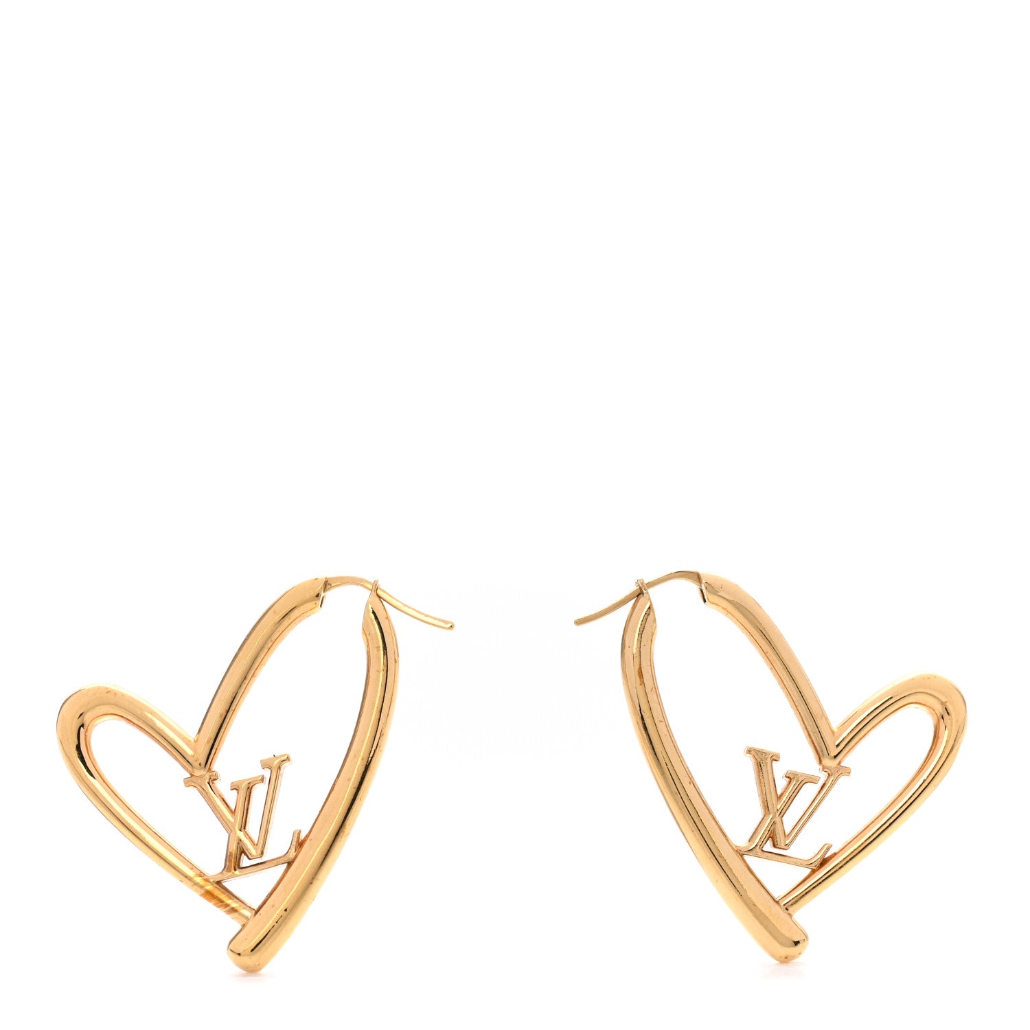 Louis Vuitton Metal Fall In Love Hoop Earrings GM Gold 1 of 5