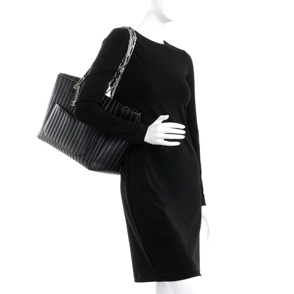 Chanel Lambskin Vertical Quilted Large Mademoiselle Tote Black 2 of 17