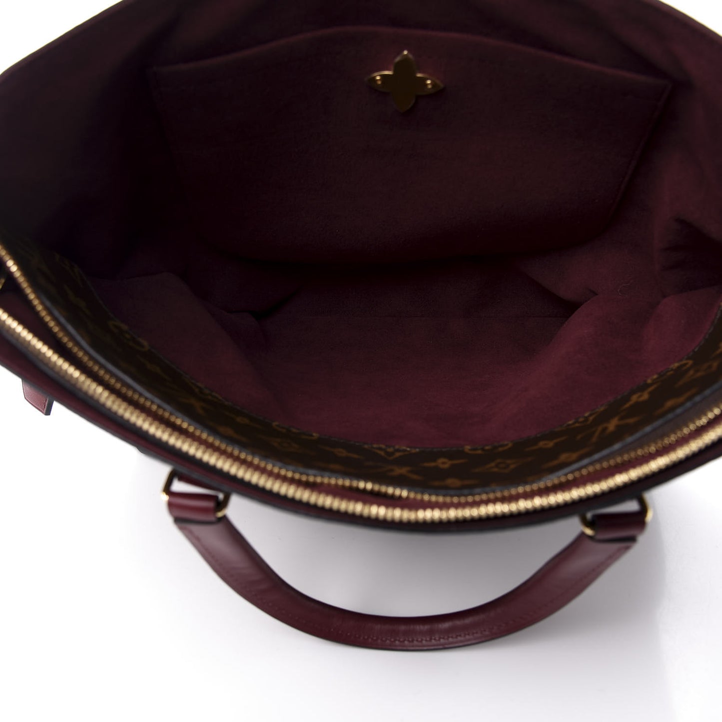 Monogram Flower Zipped Tote MM Bordeaux