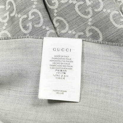 Gucci Wool Silk GG Monogram GGNat Scarf Lead 4 of 4