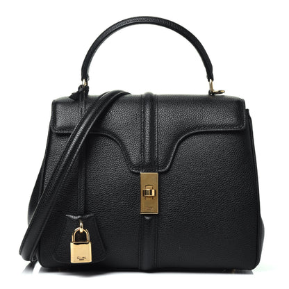 Celine Grained Calfskin Small 16 Top Handle Bag Black 1 of 11