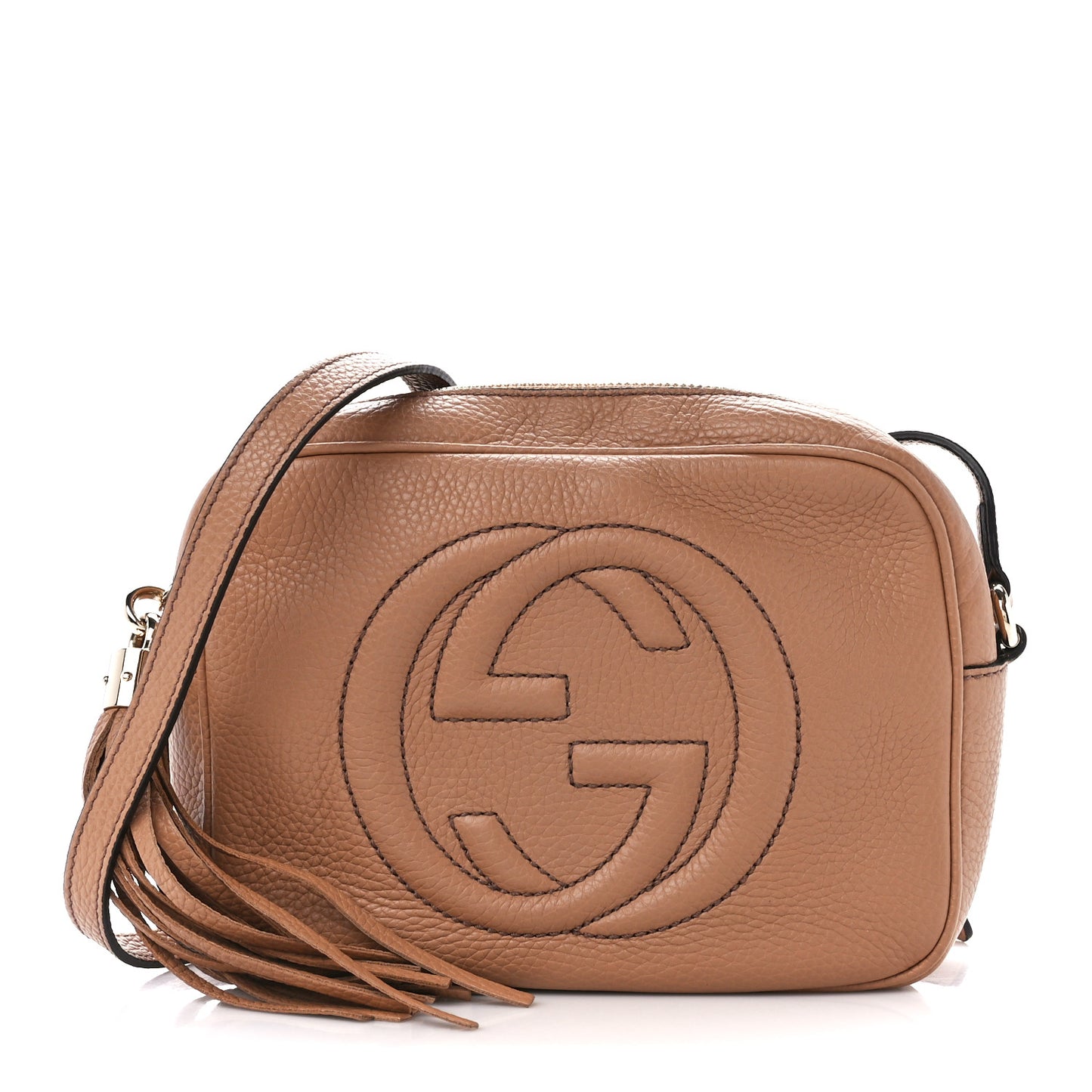 Pebbled Calfskin Small Soho Disco Bag Camelia