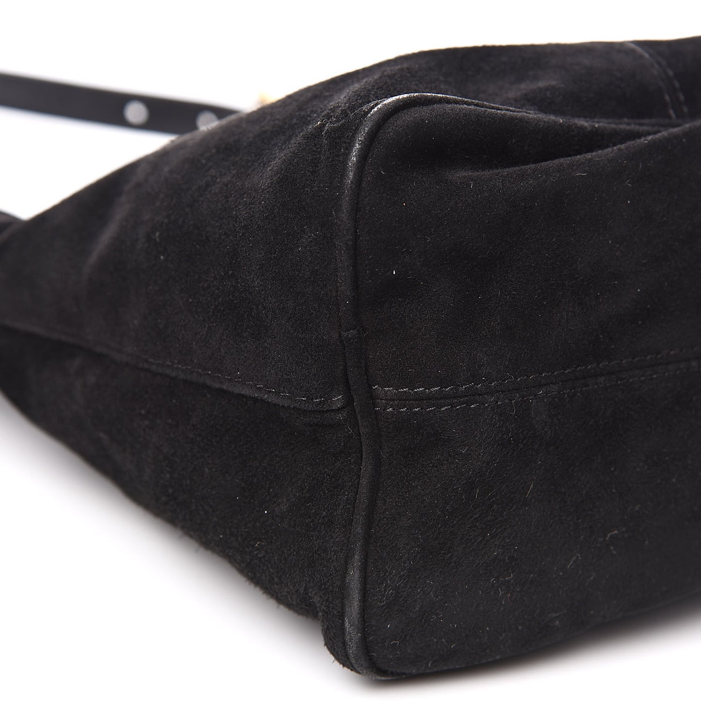Suede Glitter Shoulder Bag Black
