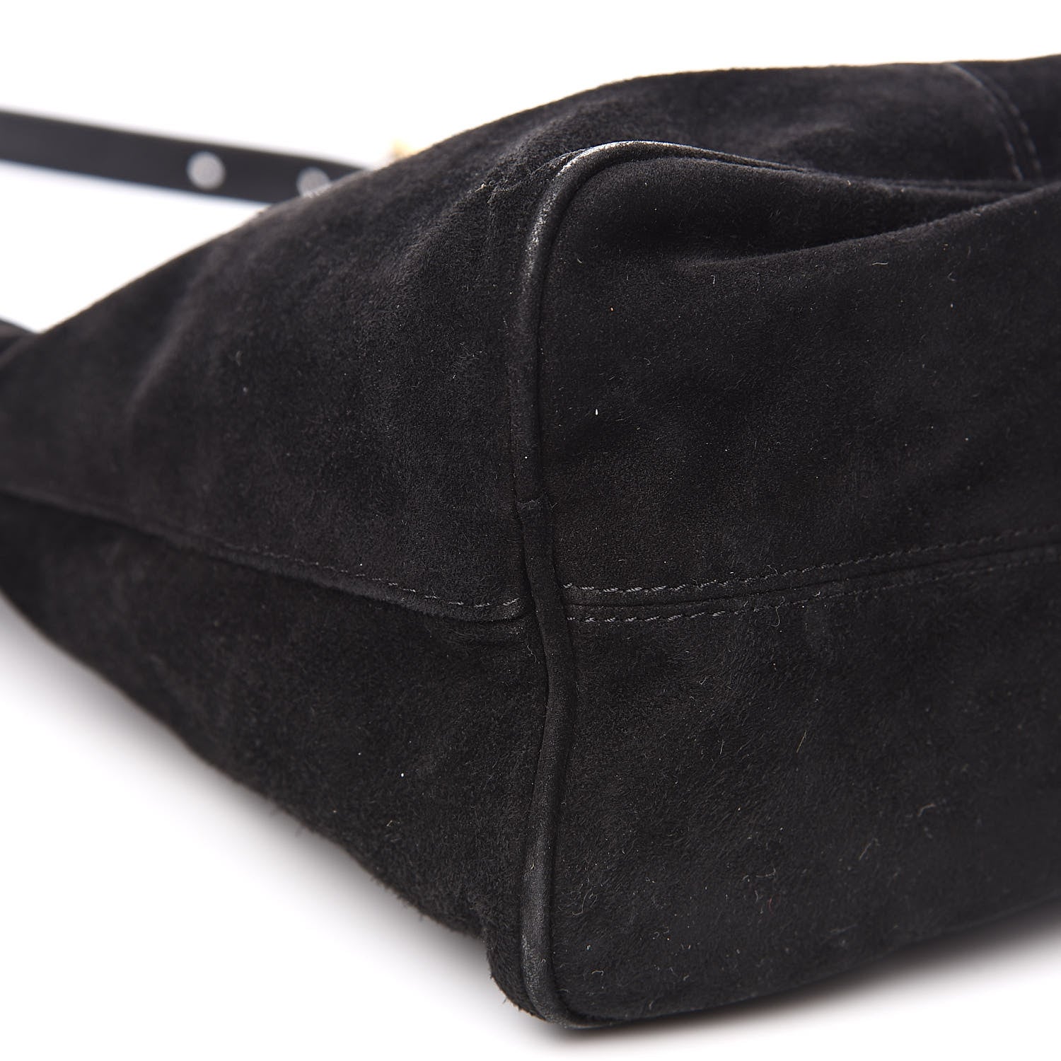 Fendi Suede Glitter Shoulder Bag Black 8 of 13