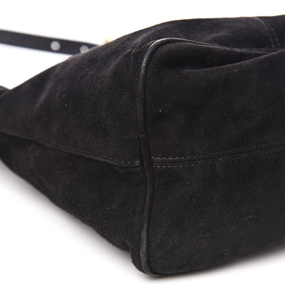 Fendi Suede Glitter Shoulder Bag Black 8 of 13