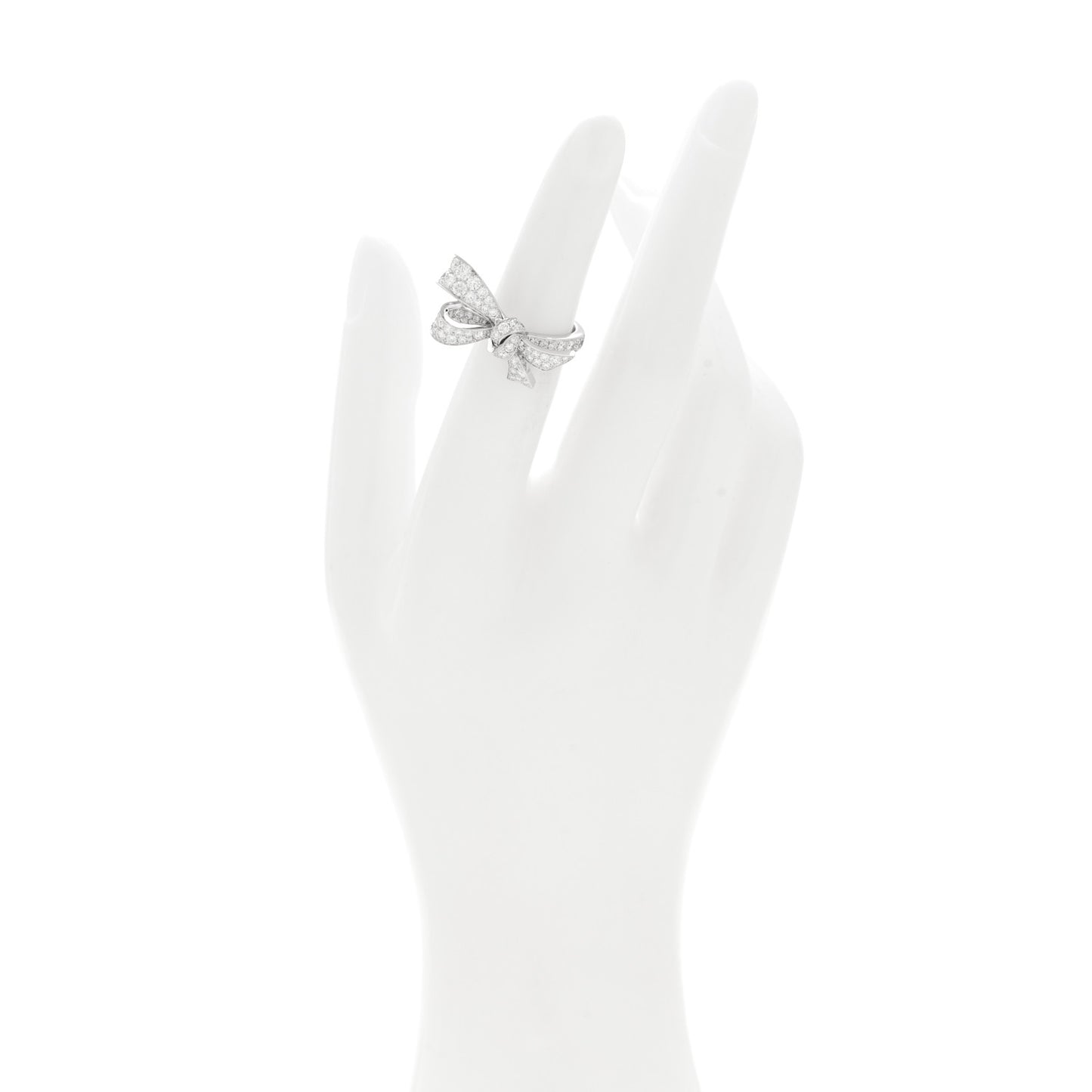 18K White Gold Diamond Tilda’s Bow Ring 47 4.25