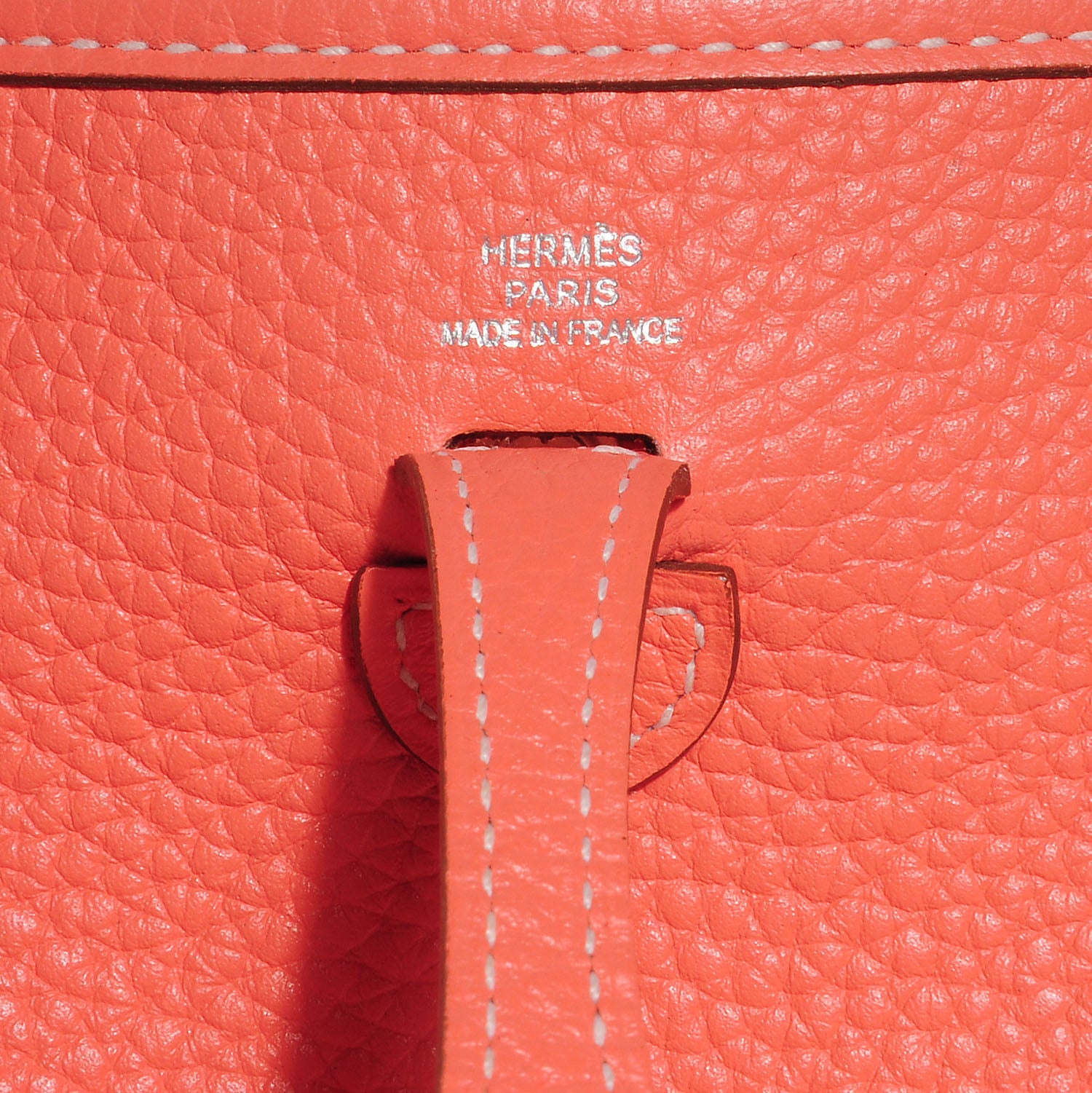 Hermes Taurillon Clemence Amazone Evelyne TPM Crevette and Rouge Casaque 15 of 16