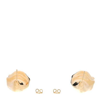 Bottega Veneta 18K Yellow Gold Sterling Silver Enamel Medium Drop Earrings Chili Red Gold 3 of 5