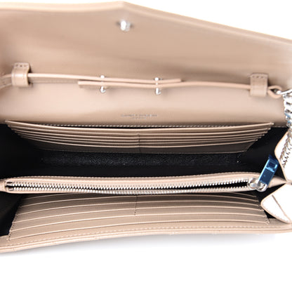 Saint Laurent Grain De Poudre Matelasse Chevron Monogram Chain Wallet Nude Powder 4 of 10