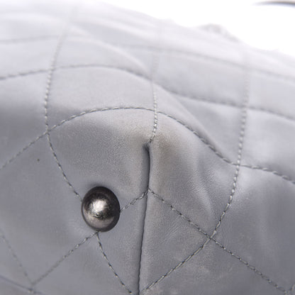 Chanel Calfskin Quilted Large Shopping In Chains Tote Light Grey 12 of 13