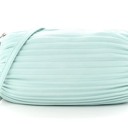 Loewe Lambskin Pleated Bracelet Pouch Shoulder Bag Blue Iceberg 7 of 9