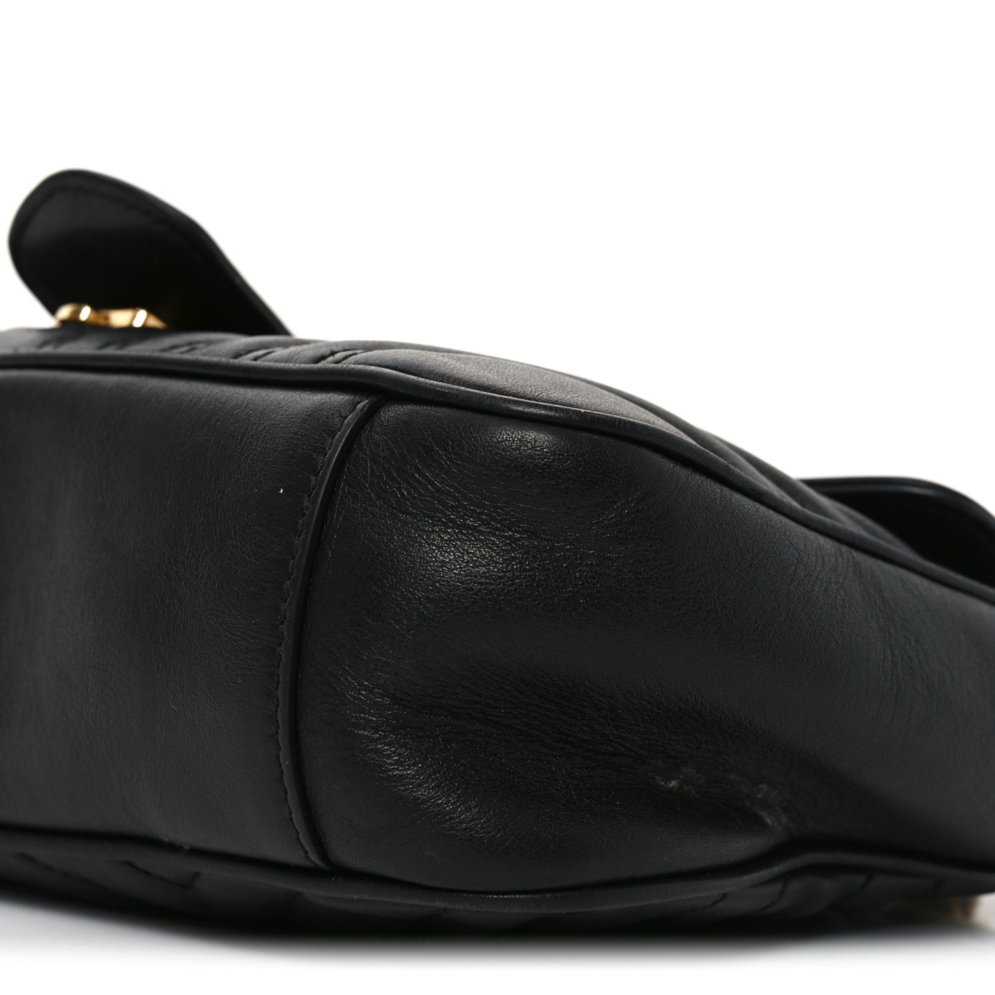 Calfskin Matelasse Small GG Marmont Shoulder Bag Black