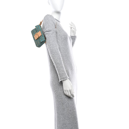 Fendi Zucchino Mini Baguette Beige Blue 2 of 10