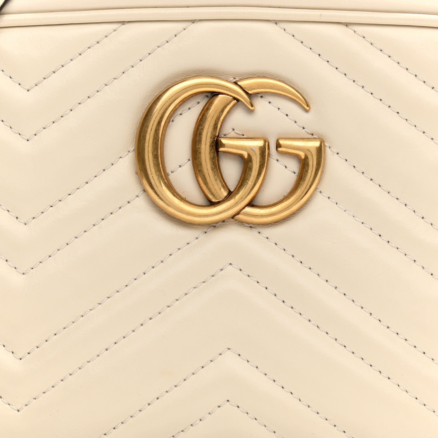 Gucci Calfskin Matelasse Small GG Marmont Chain Shoulder Bag White 8 of 12