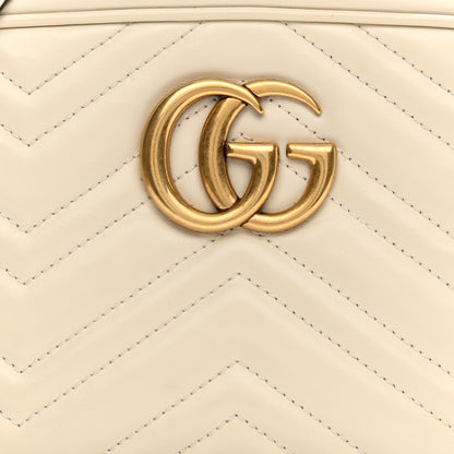 Gucci Calfskin Matelasse Small GG Marmont Chain Shoulder Bag White 8 of 12