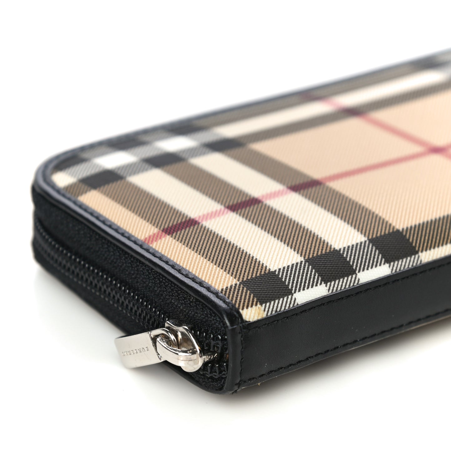 House Check Large Ziggy Zip Around Wallet Black