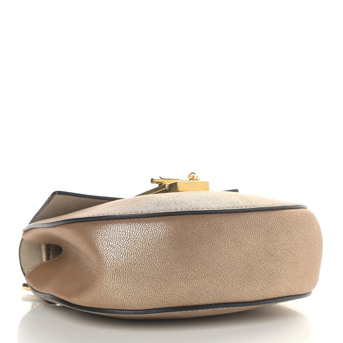 Metallic Goatskin Mini Drew Shoulder Bag Abstract Gold
