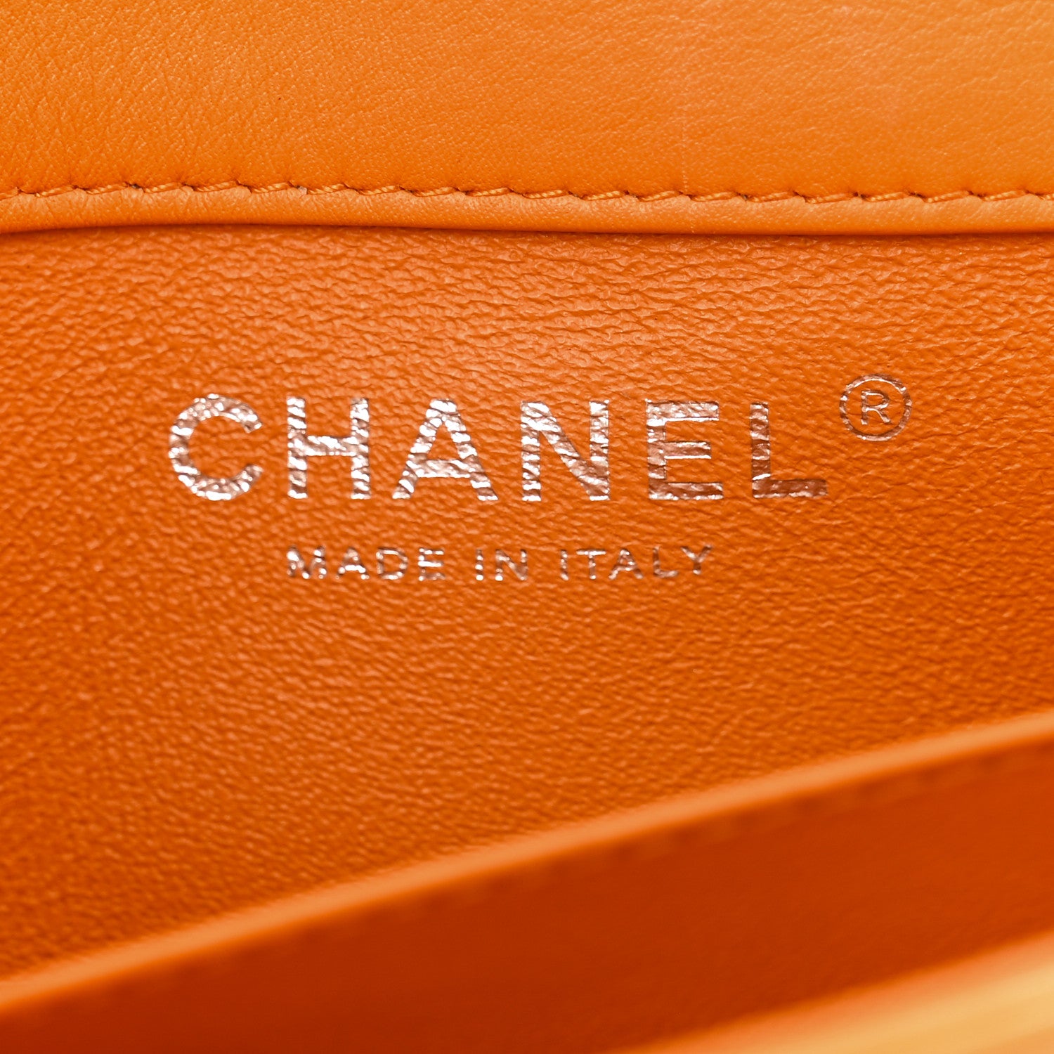 Chanel Patent Quilted Extra Mini Rectangular Flap Orange 6 of 13
