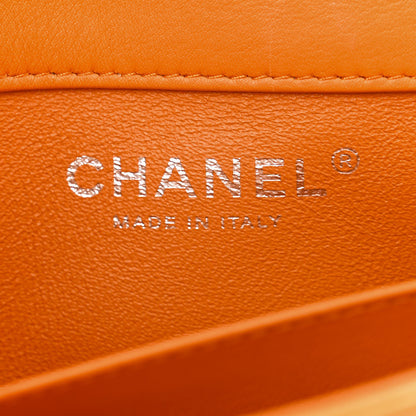 Chanel Patent Quilted Extra Mini Rectangular Flap Orange 6 of 13