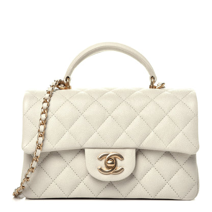 Chanel Caviar Quilted Mini Top Handle Rectangular Flap White 1 of 9