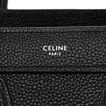 Celine Drummed Calfskin Nano Luggage Black 7 of 12