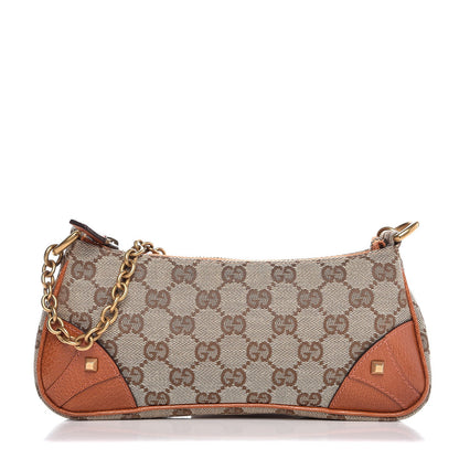 Gucci Monogram Horsebit Nail Chain Pochette Orange 1 of 7