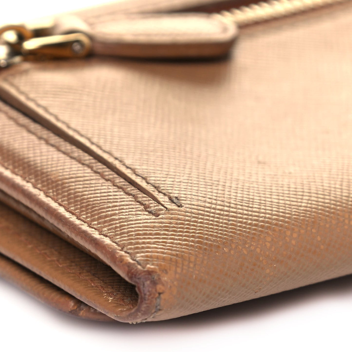 Saffiano Metal Continental Flap Wallet Cammeo