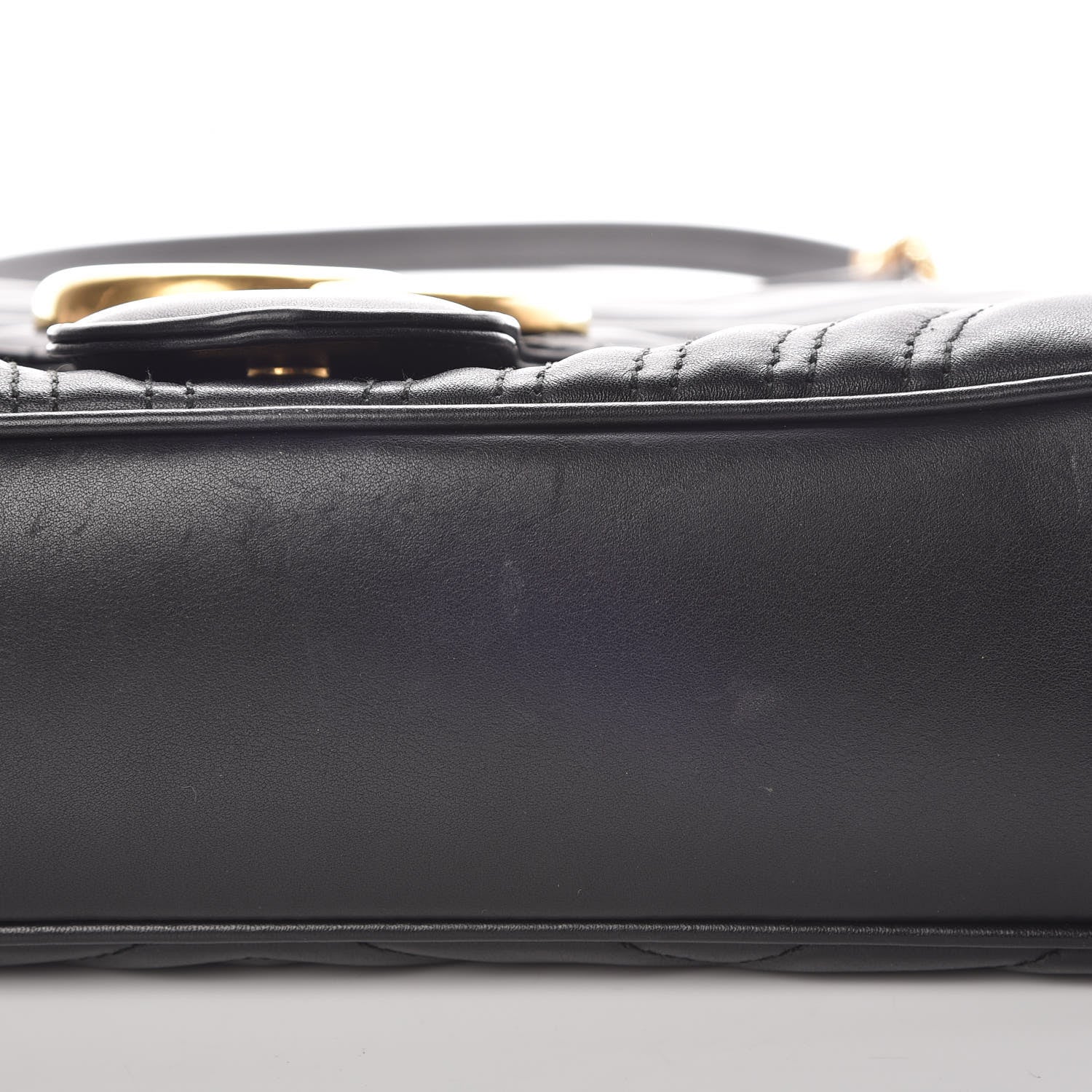 Gucci Calfskin Matelasse Medium GG Marmont Shoulder Bag Black 10 of 16