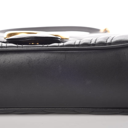 Gucci Calfskin Matelasse Medium GG Marmont Shoulder Bag Black 10 of 16