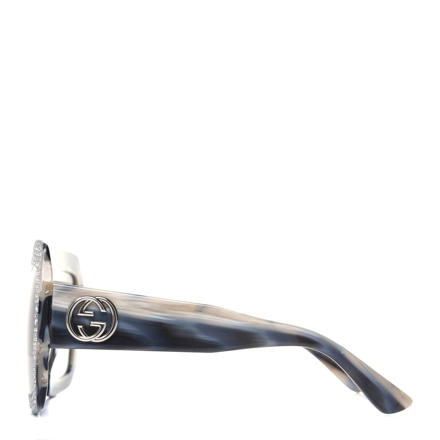 Crystal Square Frame Sunglasses GG0048S Grey