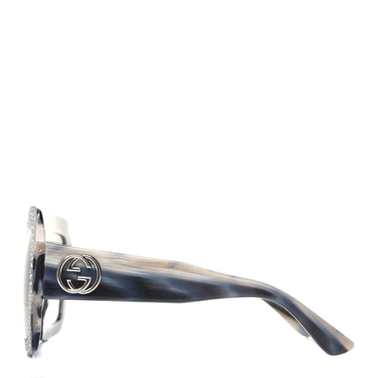 Gucci Crystal Square Frame Sunglasses GG0048S Grey 3 of 8