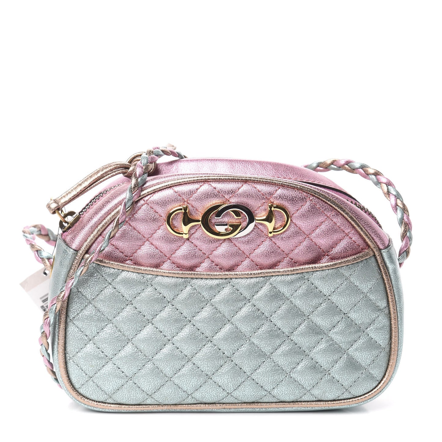 Laminated Nappa Trapuntata Mini Zumi Dome Shoulder Bag Rosa Lago Rame