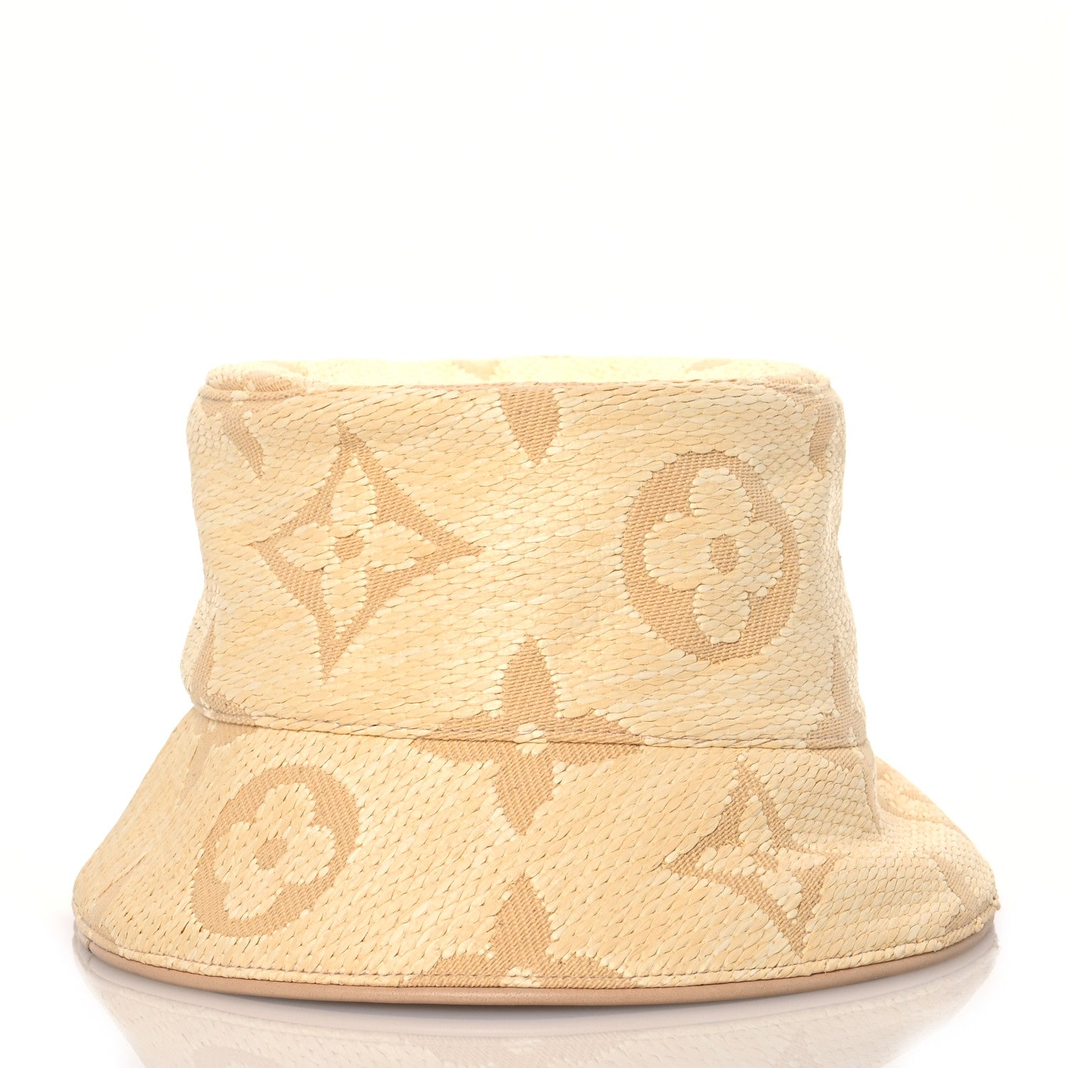 Louis Vuitton Woven Fabric Calfskin Monogram Beachview Bucket Hat Natural 5 of 8