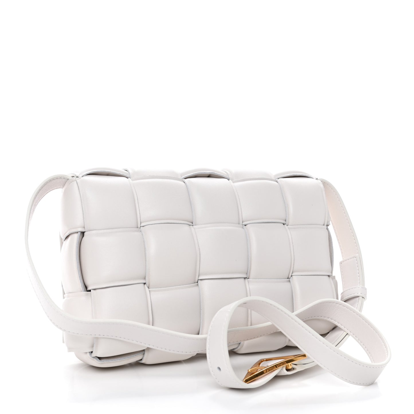 Nappa Maxi Intreccio Padded Cassette Crossbody Bag Chalk