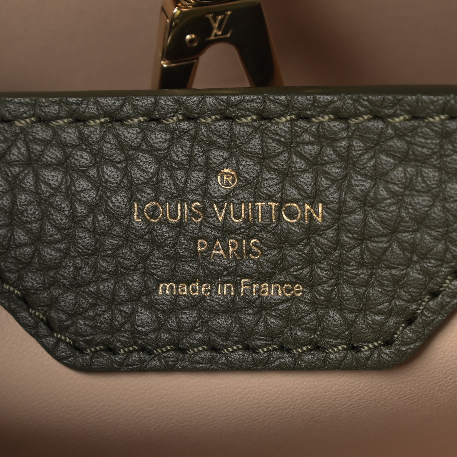 Louis Vuitton Taurillon Flowers Capucines BB Khaki 8 of 9