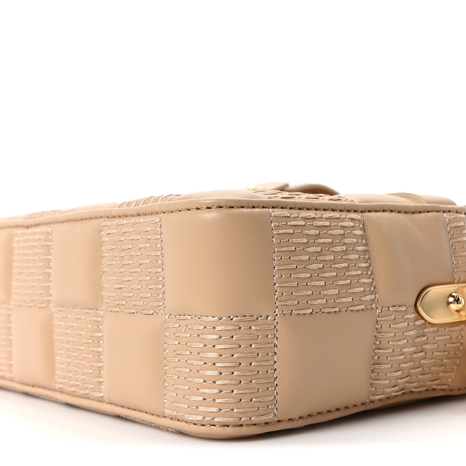 Louis Vuitton Lambskin Damier Quilt Troca MM Cashmere Beige 8 of 9