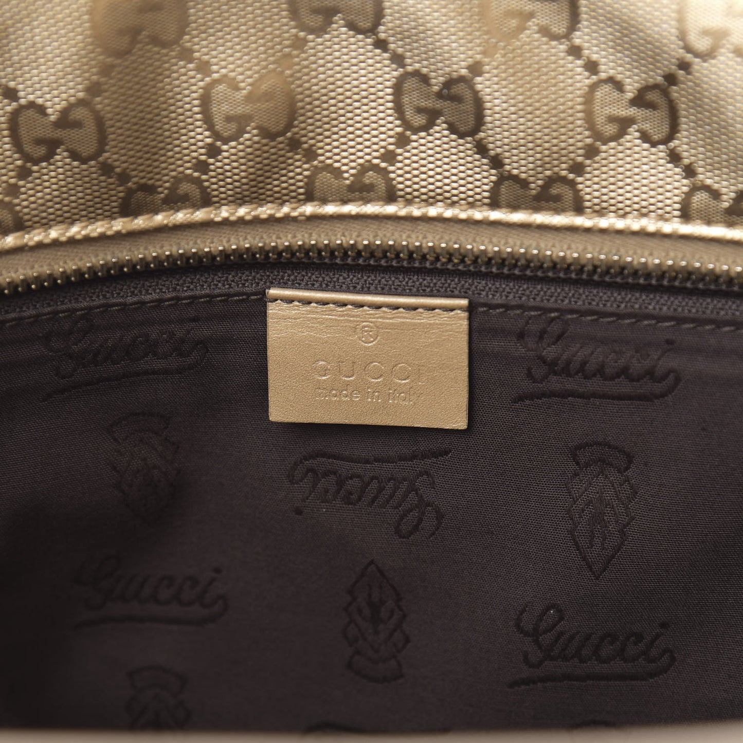 Imprime Monogram Medium Zippered Shopping Tote Champagne