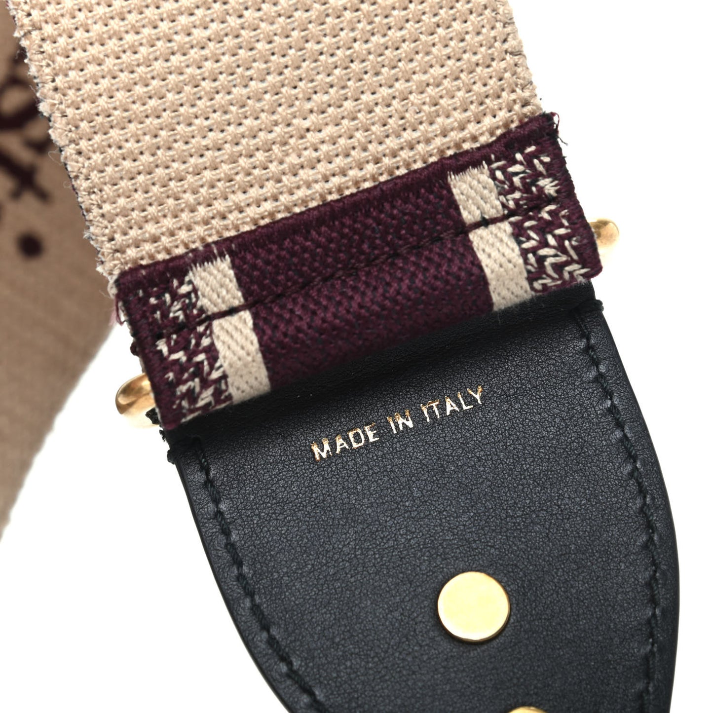 Canvas Embroidered Shoulder Strap Burgundy