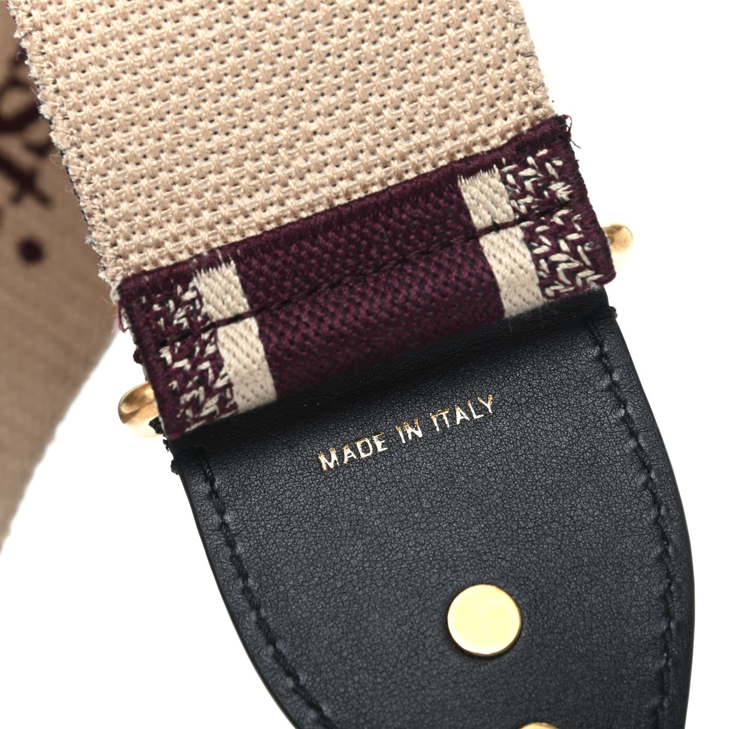 Christian Dior Canvas Embroidered Shoulder Strap Burgundy 3 of 4