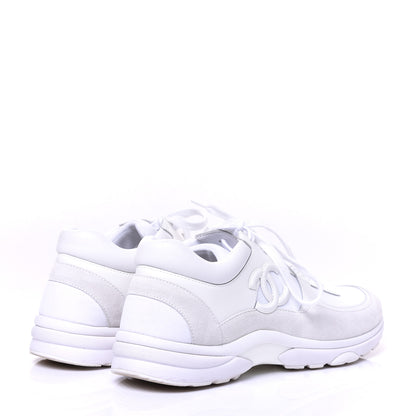 Chanel Lambskin Fabric Suede CC Sneakers 40.5 White 4 of 9