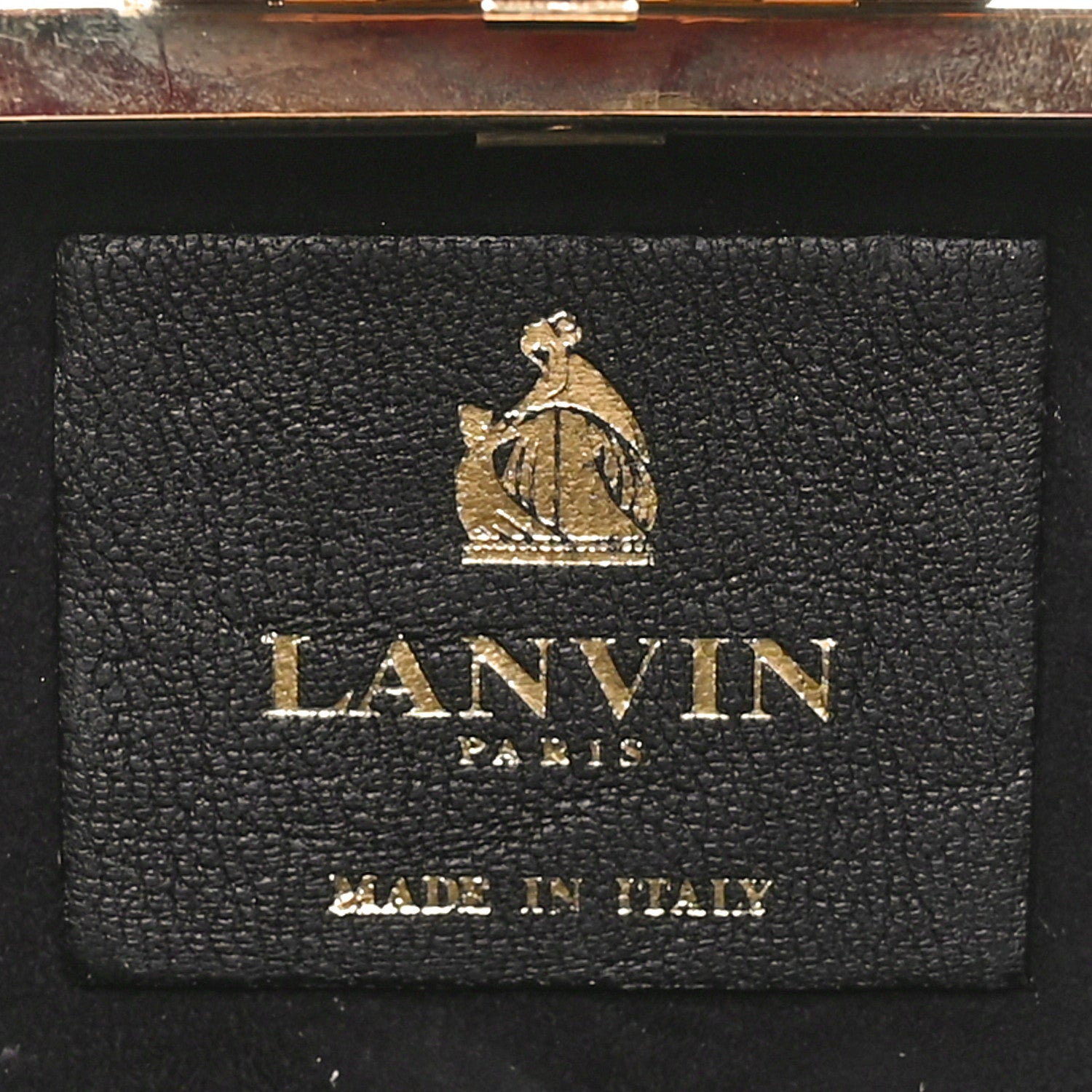 Lanvin Ponyhair Crocodile Print Clutch Black Gold 6 of 9