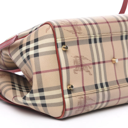 Burberry Haymarket Check Small Canterbury Tote Military Red 7 of 11