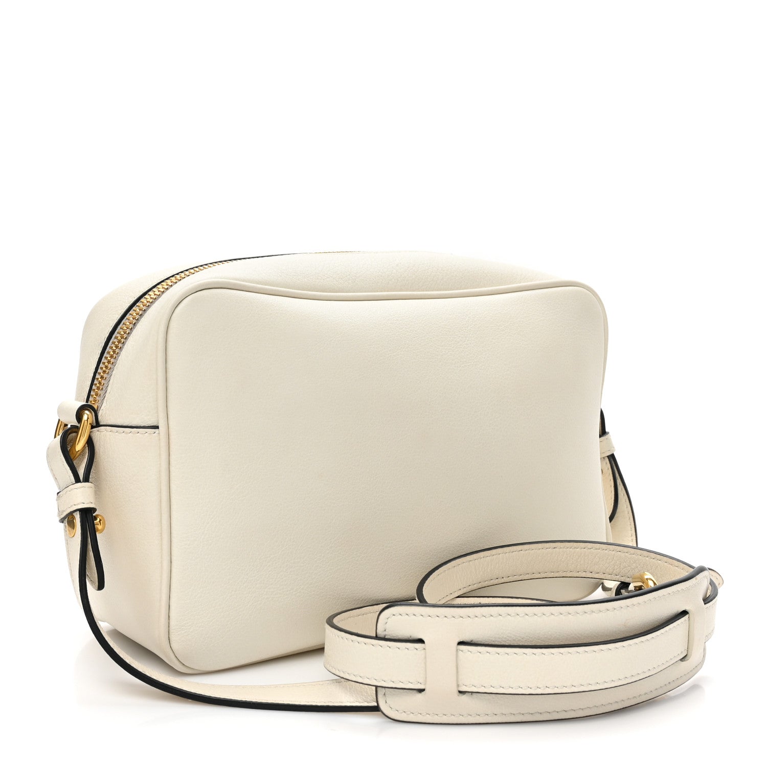 Prada Glace Calfskin Embossed Logo Camera Bag Talco 3 of 10
