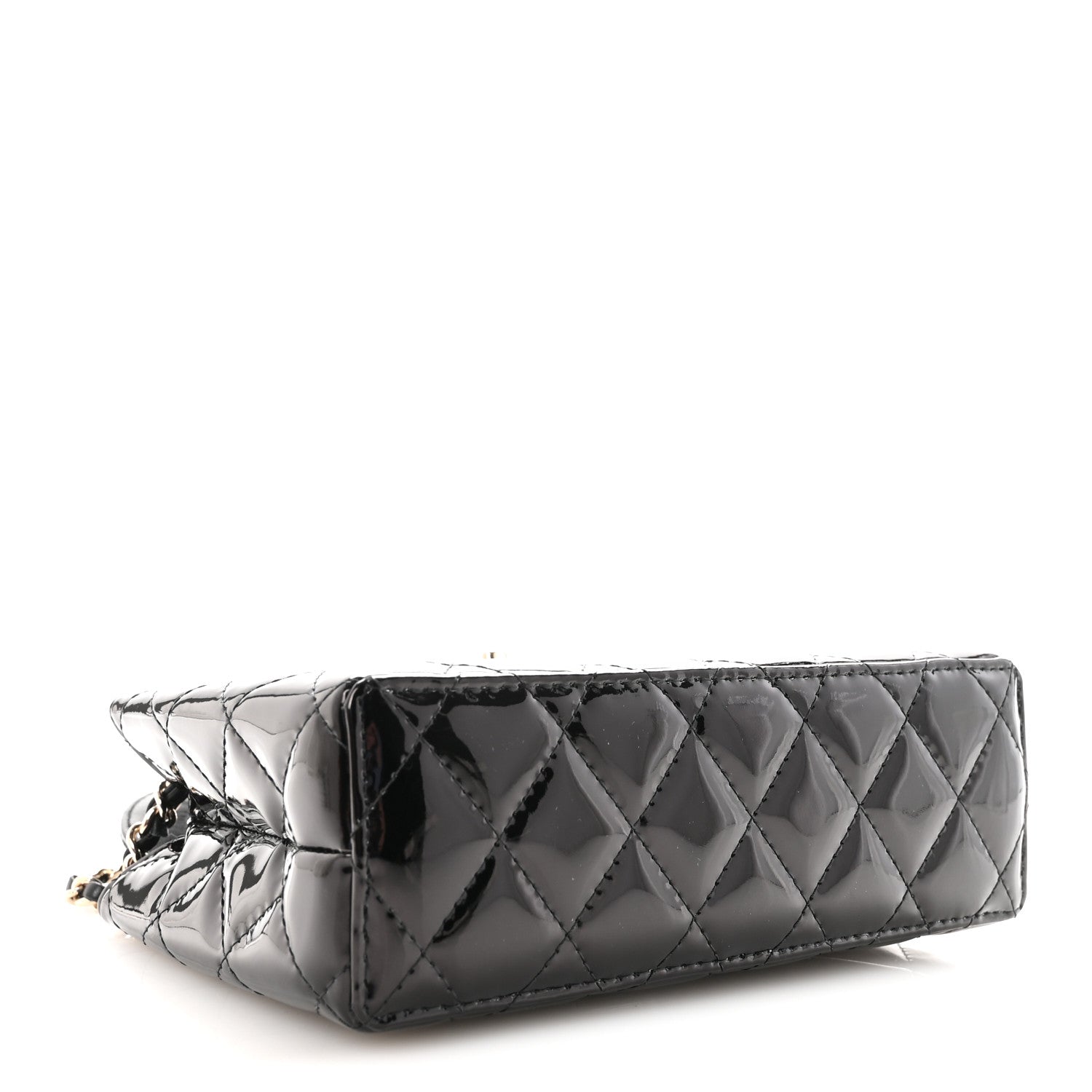 Chanel Patent Calfskin Quilted Nano Kelly Shopper Black 4 of 11
