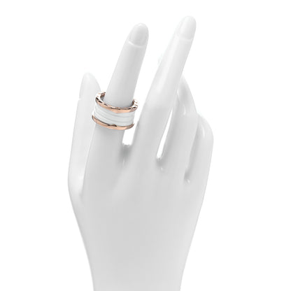 Bulgari 18K Rose Gold White Ceramic B.Zero1 Four-Band Ring 56 7.5 2 of 5