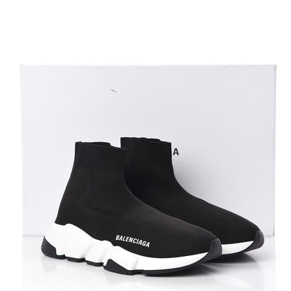 Balenciaga Neoprene Knit Womens Speed Sneakers 37 Black White 7 of 7