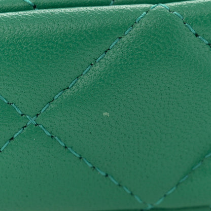 Chanel Lambskin Quilted Flap Phone Holder With Chain Green 13 of 13